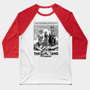 The End Cowboy Black Ink Drawing Buffalo Bill Wild West Western Retro Comic Baseball T-Shirt